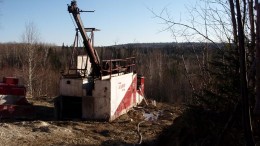 A drill rig in 2010 at Northern Gold's Golden Bear gold project in northeastern Ontario. Credit: Northern Gold
