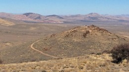 Drill sites on the hill (right side), where the latest discovery holes were extracted at Gold Standard Ventures' Dark Star North gold project in Nevada. Credit: Gold Standard Ventures