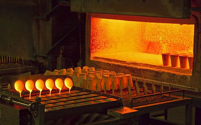 Pouring gold at Barrick's Goldstrike project, 60 kilometers northwest of Elko, Nevada. Credit: Barrick Gold.