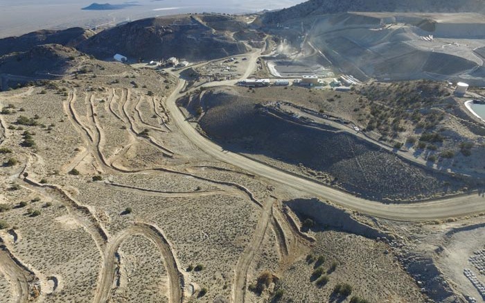 An aerial view of the Mineral Ridge gold mine, 56 km southwest of Tonopah, Nevada, where Scorpio Gold thinks there is a lot more gold to discover. Credit: Scorpio Gold