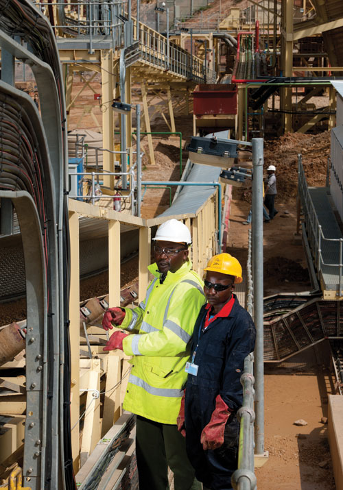 Workers at Banro's Twangiza gold mine in the Democratic Republic of the Congo. Credit: Banro