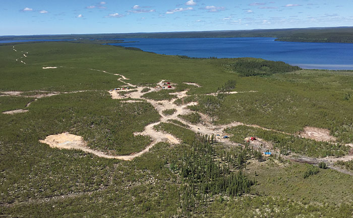 Drill rigs in 2015 at NexGen Energy's Arrow uranium project in northern Saskatchewan's Athabasca basin.Credit: NexGen Energy