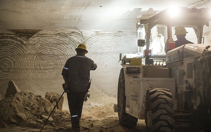 Workers underground at Potash Corp. of Saskatchewan's Lanigan potash mine in south-central Saskatchewan. Credit: Potash Corp. of Saskatchewan