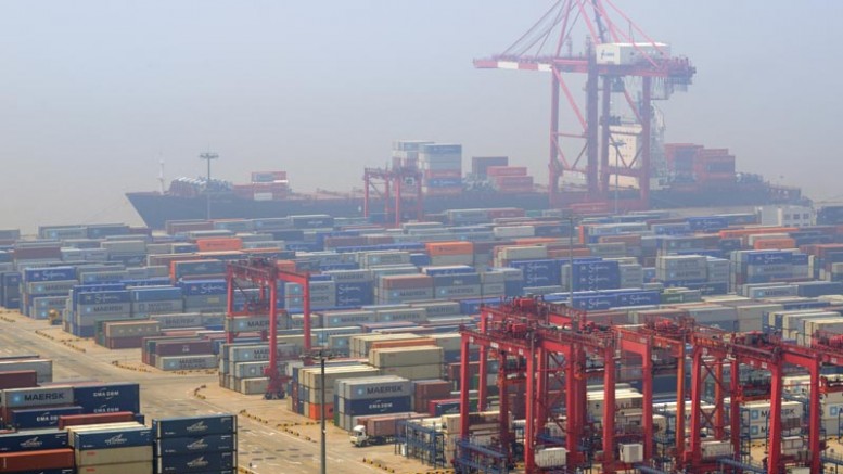 The Yangshan deepwater port in Hangzhou Bay, south of Shanghai. Credit: Jacus