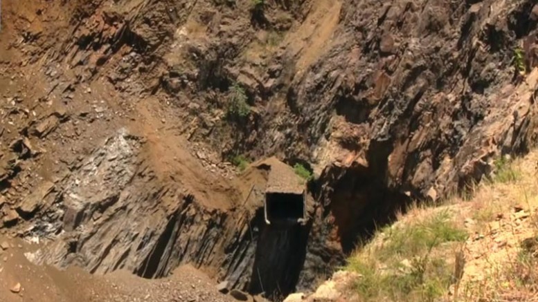 Underground workings exposed after a collapse at Vantage Goldfields’ Lily gold mine in South Africa, where three workers remain trapped underground.  Credit: Vantage Goldfields