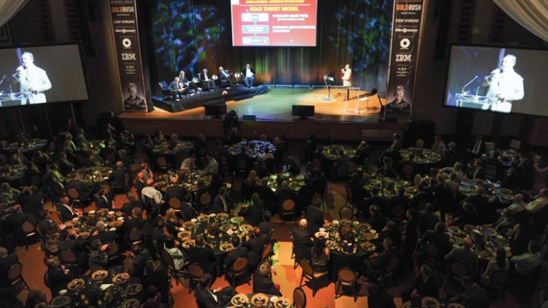 Gold Rush Challenge finalist Paul Pearson on stage during the event.  Photo by George Pimentel Photography