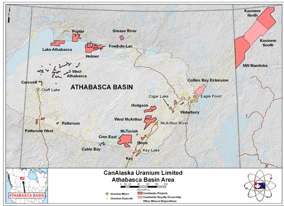CanAlaska Uranium's Saskatchewan portfolio. Credit: CanAlaska Uranium.