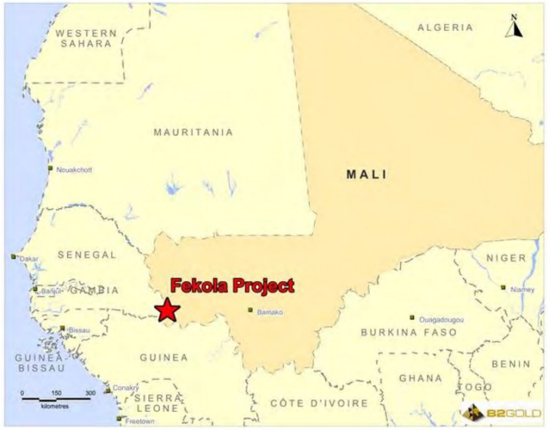 Fekola project location map. Credit: B2Gold
