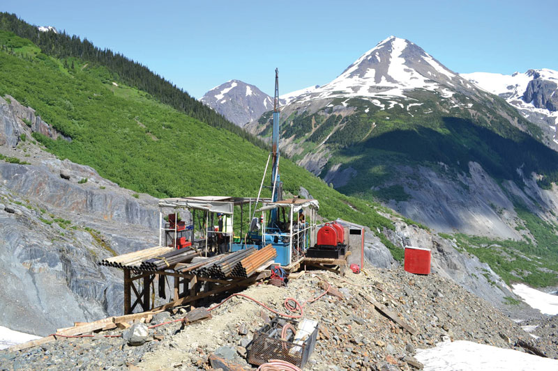 A drill site at Seabridge Gold’s KSM gold-copper project, 65 km northwest of Stewart, British Columbia. Credit: Seabridge Gold