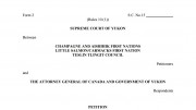 In October 2015 Self-Governing Yukon First Nations filed this Petition for the Yukon Supreme Court to declare Bill S-6 amendments to the Yukon Environmental and Socio-economic Assessment Act (YESAA) invalid.