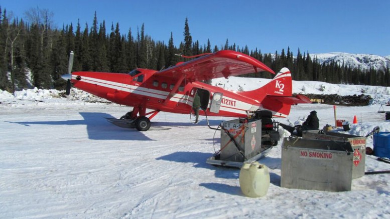 A small plane at Brazil Resources' Whistler project, 150 km northwest of Anchorage, Alaska. Credit: Brazil Resources.