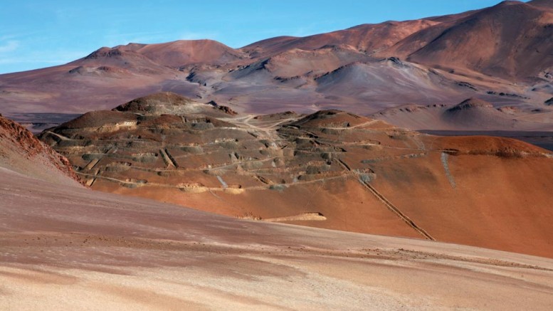 Goldrock Mines’ Lindero gold-porphyry project, 250 km west of Salta in northwestern Argentina.  Credit: Goldrock Mines.