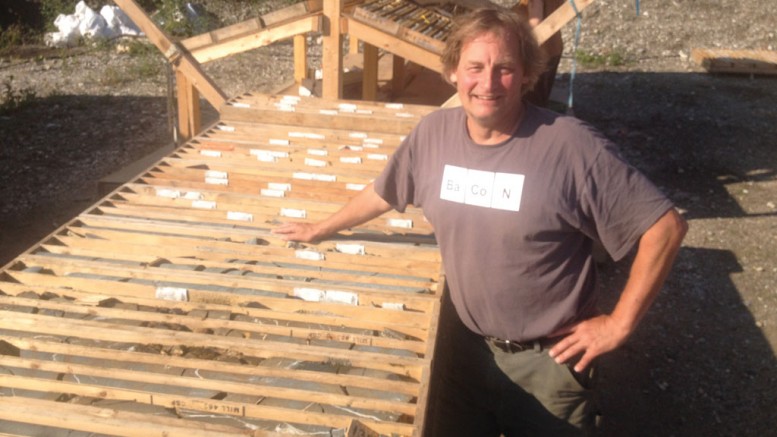 Peter Tallman, president and CEO of Klondike Gold, at the company’s core shack outside Dawson City, Yukon.  Photo by Lesley Stokes.