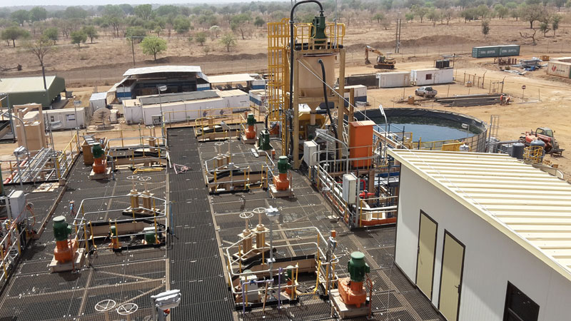 CIL processing facilities at Roxgold’s Yaramoko gold mine under construction in Burkina Faso.  Credit: Roxgold.