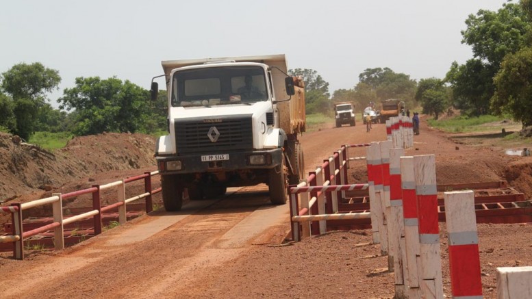 Truckers navigate a road at Orezone Gold’s Bomboré gold property in Burkina Faso. Credit: Orezone Gold.