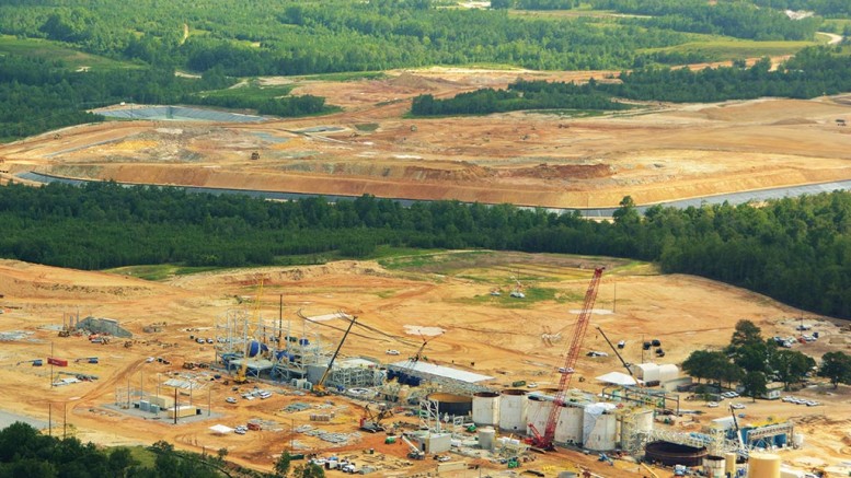 The processing plant under construction at OceanGold’s Haile gold mine in South Carolina, as seen on Aug. 11, 2016. Credit: OceanaGold.