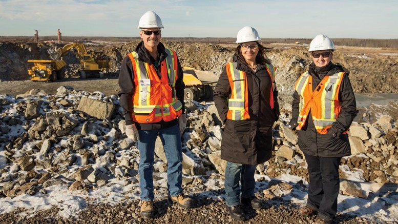 Standing beside the pit at new Gold’s Rainy River gold mine in northwestern Ontario. Credit: New Gold.