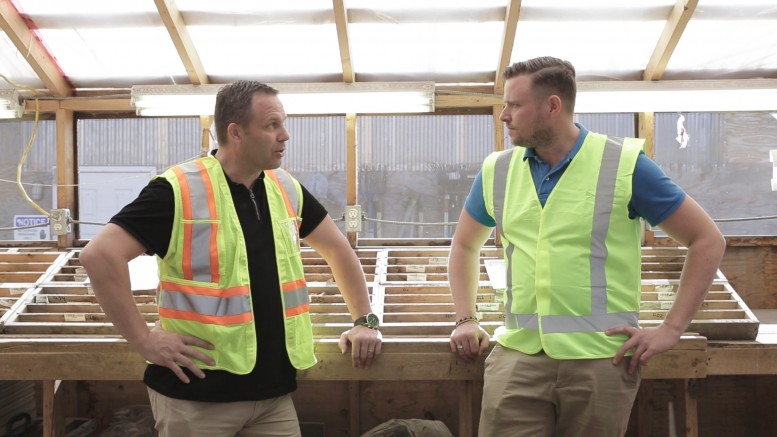 Goldcorp executive vice-president of corporate affairs and sustainability Brent Bergeron (left) and Northern Miner western editor Matthew Keevil.