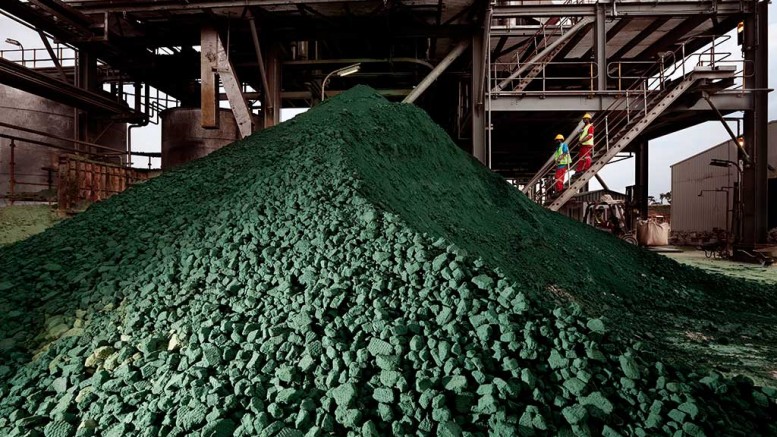 A stockpile at the Tenke Fungurume copper-cobalt mine in the Democratic Republic of the Congo, which is owned by China Molybdenum (56%) Lundin Mining (24%) and Gécamines (20%). Credit: Lundin Mining.