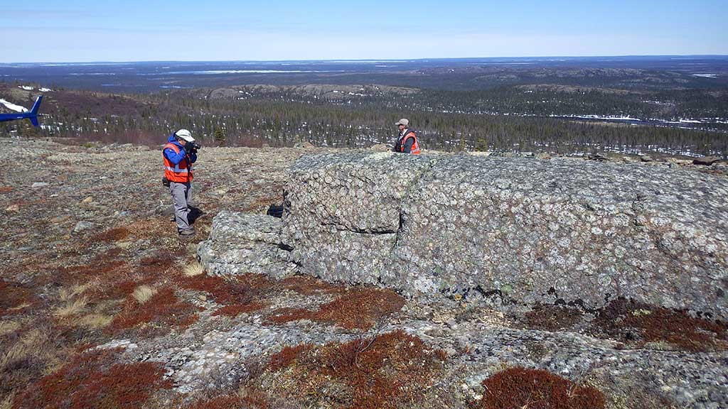 Exploring Northern Shield's Huckleberry project in the Labrador Trough, 100 km north of Schefferville, Quebec. Credit: Northern Shield.