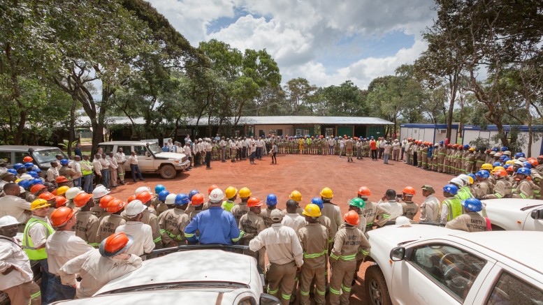 Local employees and expats gather at Ivanhoe Mines' Kamoa copper project in the DRC in 2014. Credit: Ivanhoe Mines.