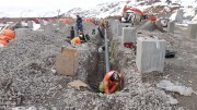 Workers install services for Pretium Resources' Brucejack project camp. Credit: Pretium Resources.