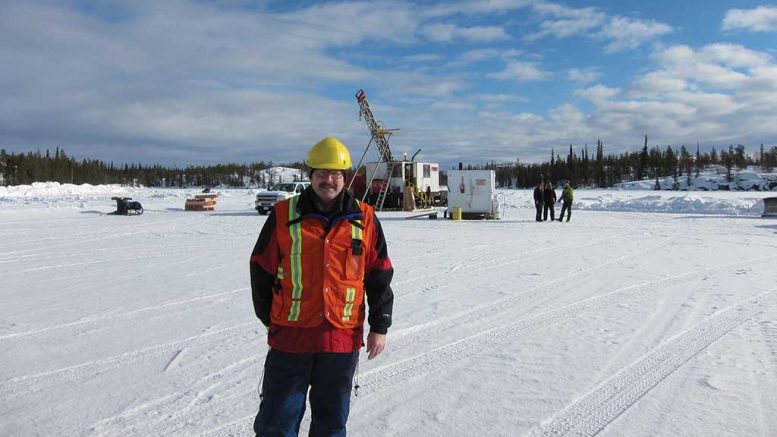 TerraX Minerals CEO Joe Campbell at a drill site at the Yellowknife City gold project in the Northwest Territories. Credit: TerraX Minerals.