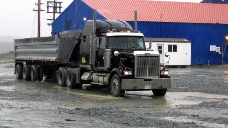 A mining truck at Rambler Metals and Mining Ming copper-gold mine in northwestern Newfoundland. Credit: Rambler Metals and Mining.