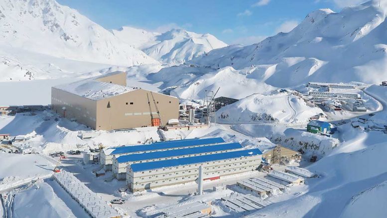 A view of the mill building and camp in February at Pretium Resources’ Brucejack gold project under construction in northwest British Columbia. Credit: Pretium Resources.