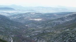 Looking south at Alamos Gold’s Agi Dagi gold project from its Kirazli gold project, 25 km away, in northwestern Turkey. Credit: Alamos Gold.