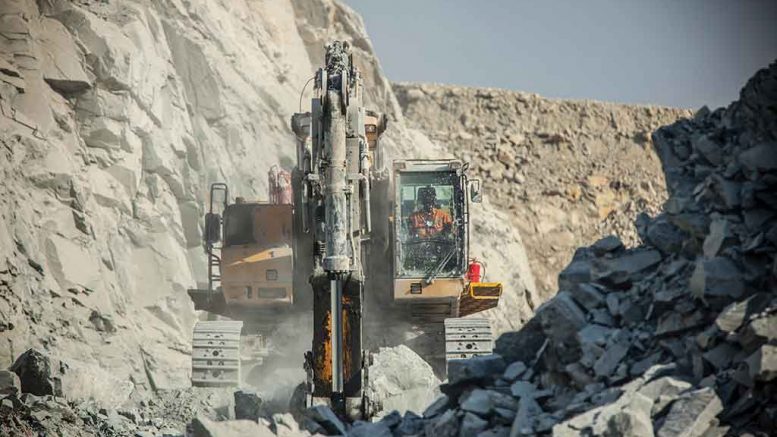 A worker operating equipment in the pit at Endeavour Mining’s Tabakoto gold mine in southwestern Mali. Credit: Endeavour Mining.