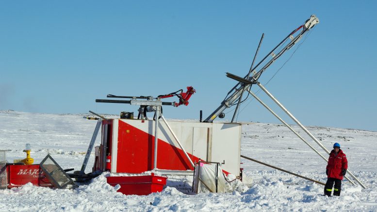Winter drilling at the Goose property at Back River. Credit: Sabina Gold & Silver.