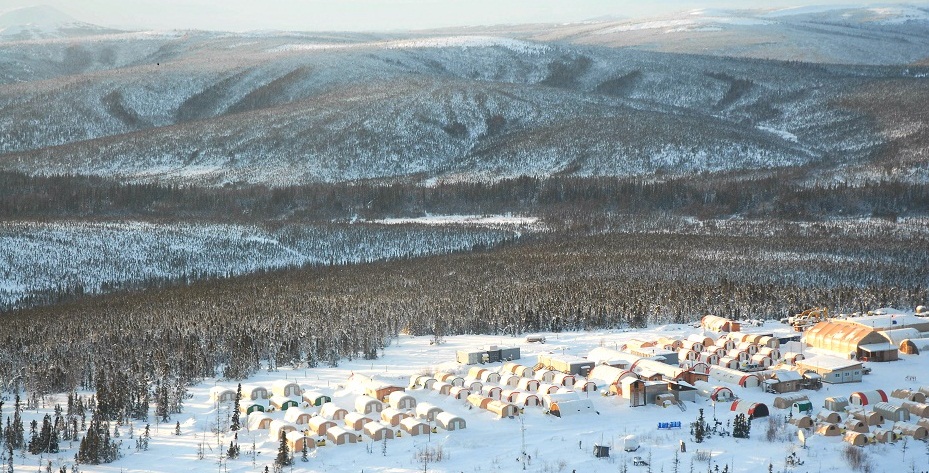 An undated photo of the camp at NovaGold Resources' Donlin Gold project in Alaska, now a joint venture with Barrick Gold. Credit: NovaGold Resources.