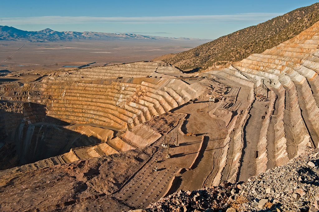 Barrick Gold’s Cortez pit, looking north. The company had a $24.2-billion market capitalization at press time, making it Canada’s largest gold producer by market cap and gold output. Credit; Barrick Gold.