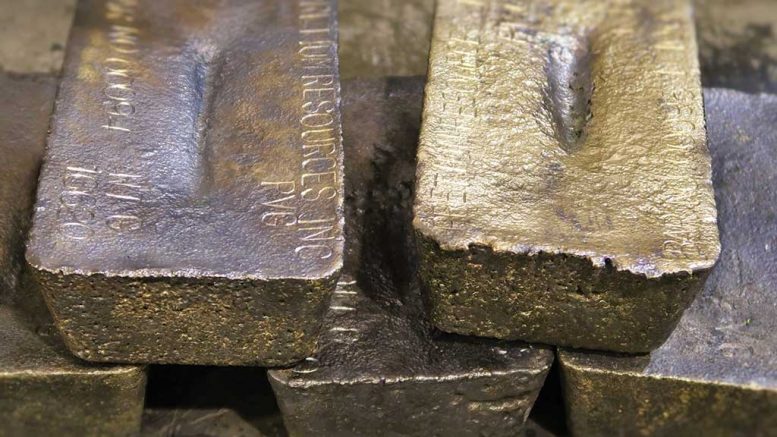 Gold bars produced at the Brucejack gold mine. Credit: Pretium Resources.