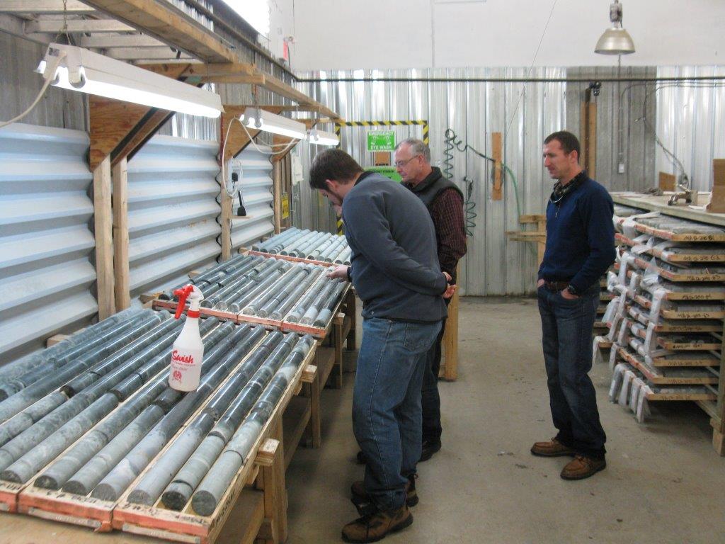 Core samples being observed at Magino. Credit: Argonaut Gold.