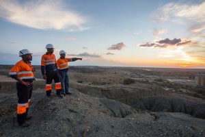Miners overlooking the plant at the Jwaneng mine in Botswana. Credit: Debswana