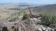 Reverse-circulation (RC) drilling at the Bolo property in Nevada in 2017. Credit: Columbus Gold.