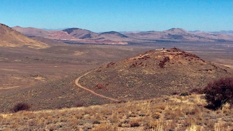 Looking north at a drill rig on Gold Standard Ventures’ Dark Star gold deposit in Nevada. Credit: Gold Standard Ventures.