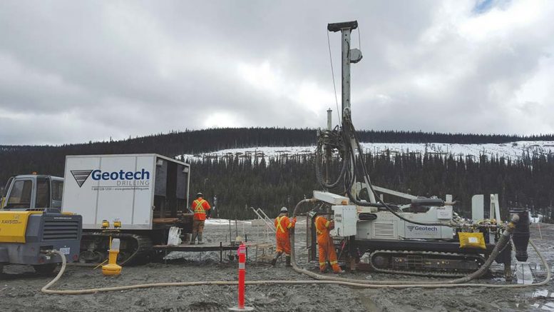 Drillers at Barkerville Gold Mines’ Cow Mountain gold project in the Cariboo mining district of British Columbia. Credit: Barkerville Gold Mines.