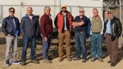 At the Pine Point zinc project near Hay River in the Northwest Territories, from left: Jamie Levy, Pine Point Mining (PPM) president and CEO; Jeff Hussey, Osisko Metals president and CEO; Kerry Knoll, PPM executive chairman; Killian Charles, Osisko vice-president of corporate development; Robin Adair, Osisko vice-president of exploration; Tim Smith, PPM vice-president of operations; and John Key, PPM COO. Credit: Osisko Metals.