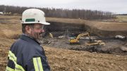 Rob Bottegal, head engineer of the Acosta Deep Mine for Corsa Coal, overlooks the mine in Jennerstown, Pennsylvania. Credit: Dan Speicher/Pittsburgh Tribune-Review via AP.