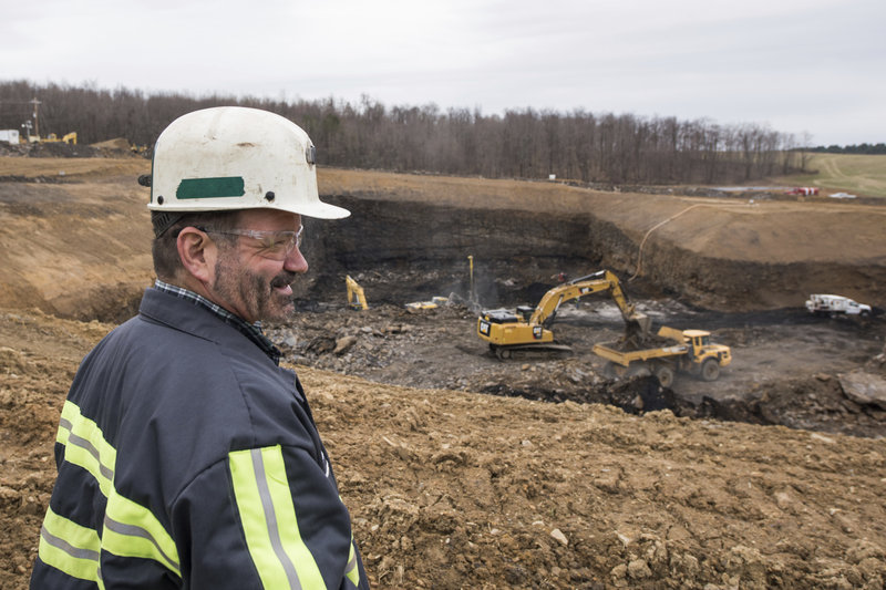 Rob Bottegal, head engineer of the Acosta Deep Mine for Corsa Coal, overlooks the mine in Jennerstown, Pennsylvania. Credit: Dan Speicher/Pittsburgh Tribune-Review via AP.