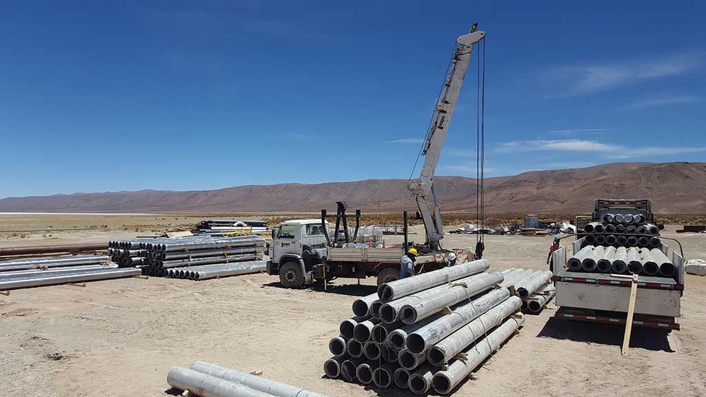 Construction materials on-site in 2017 at Lithium Americas’ Cauchari-Olaroz lithium project in Argentina’s Jujuy province. Credit: Lithium Americas.