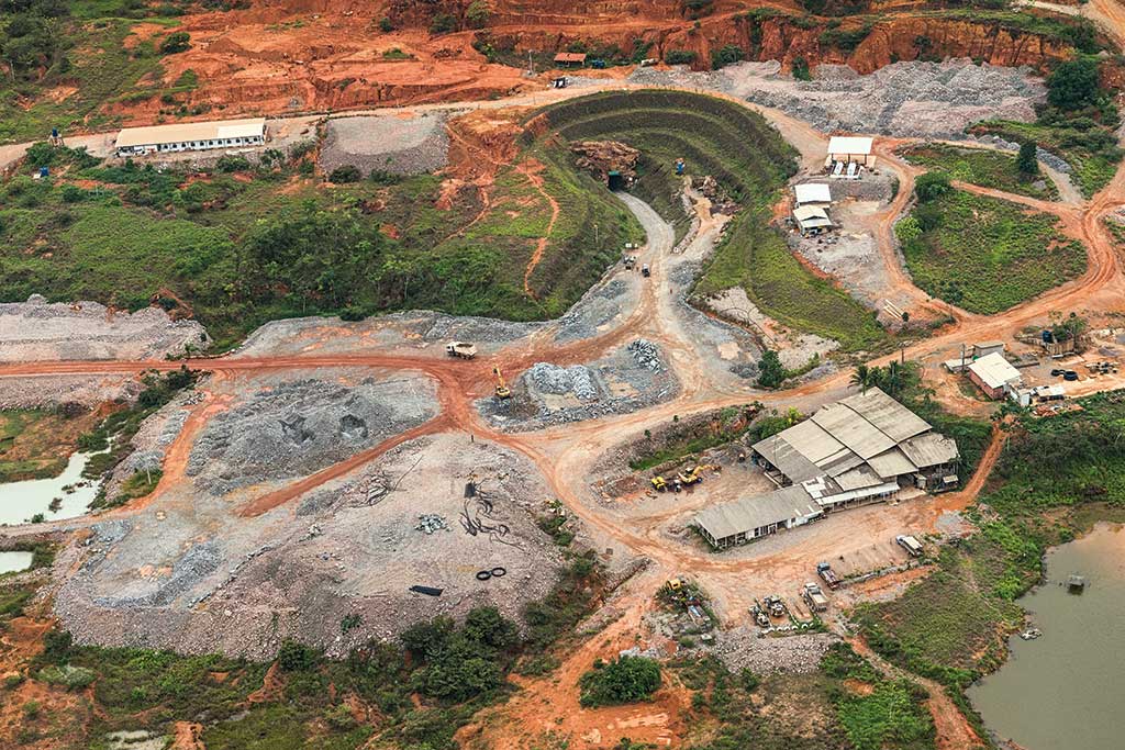 An aerial view of the Sao Chico gold mine in the Tapajos region in Para, Brazil. Credit: Serabi Gold.