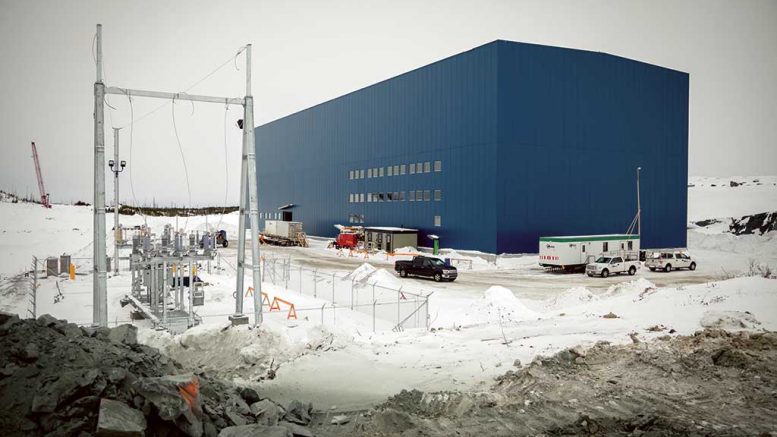 The concentrator building and the electricity hookup at Nemaska Lithium’s Whabouchi lithium project in Quebec. Credit: Nemaska Lithium.