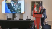 GT Gold vice president exploration Charles Greig presents at the Canadian Mining Symposium in London on April 24, 2018.