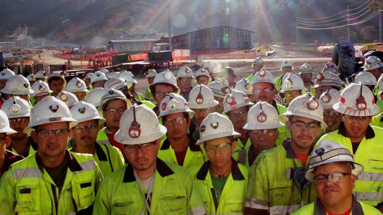 Workers at Tahoe Resources' Escobal silver mine in Guatemala. Credit: Tahoe Resources.