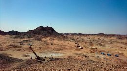 Drillers and artisanal miners on Orca Gold’s Block 14 gold property in northern Sudan in late 2017. Photo by Richard Quarisa.