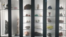 Various rocks and minerals are on display in the earth sciences department, in the basement of the Royal Ontario Museum. Photo by Richard Quarisa.